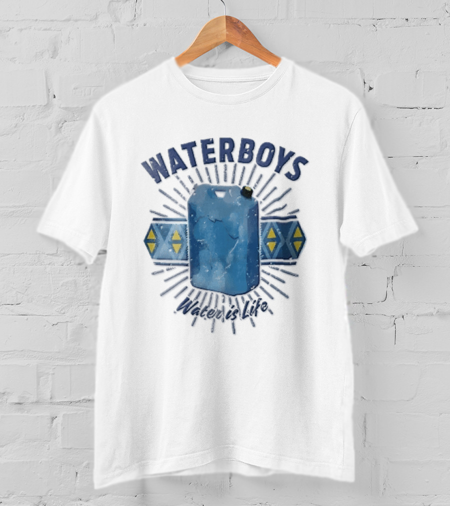 Waterboys Water Is Life Blue Container Geometric Sunburst T-Shirt
