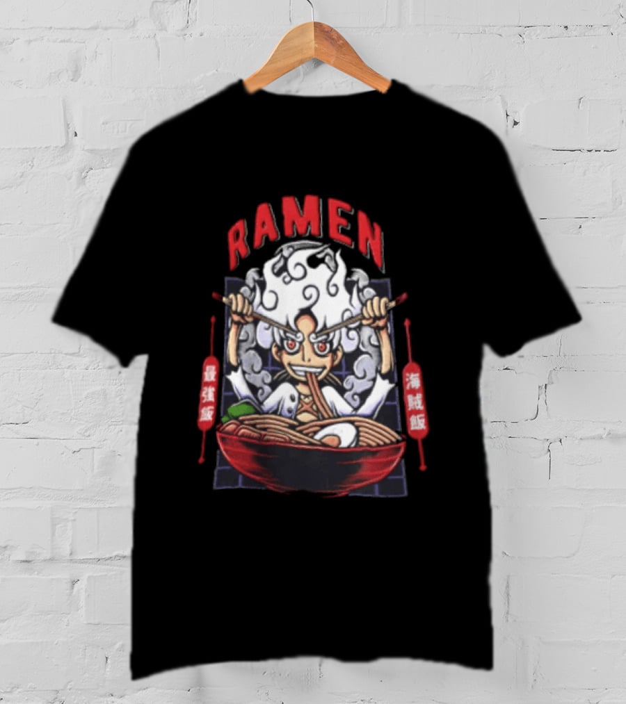 Ramen Pirate With Chopsticks Eating Noodles Anime T-Shirt