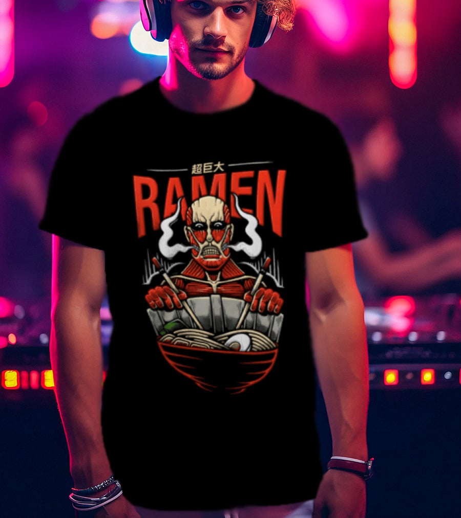Titan Sized Ramen Colossal Noodles And Broth Delight T-Shirt