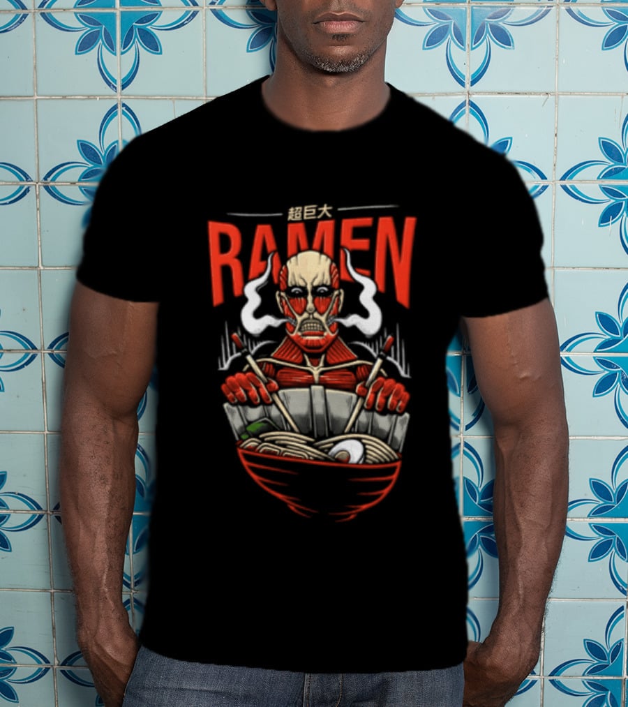 Titan Sized Ramen Colossal Noodles And Broth Delight T-Shirt