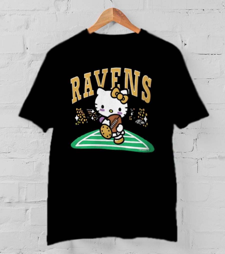 Hello Kitty Baltimore Ravens Football Collaboration T-Shirt