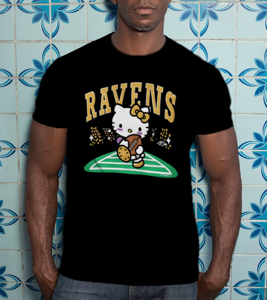 Hello Kitty Baltimore Ravens Football Collaboration T-Shirt