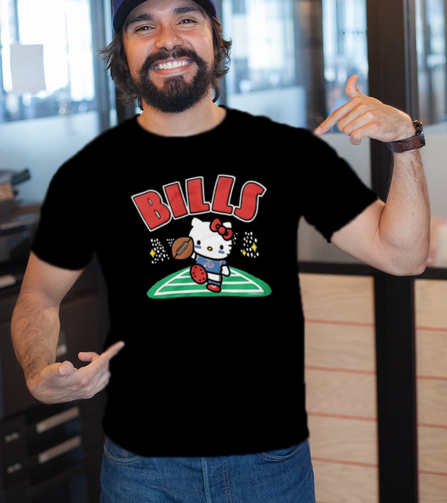 Hello Kitty Buffalo Bills Football Style Collaboration T-Shirt