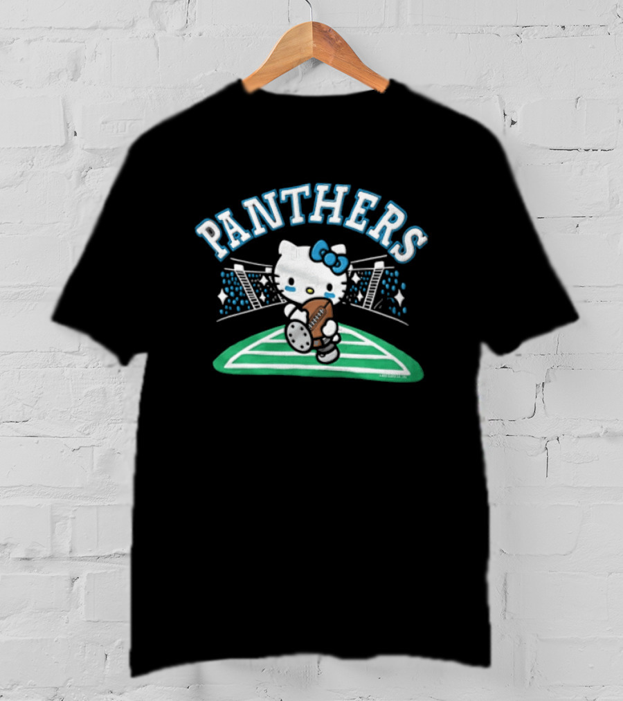 Hello Kitty Carolina Panthers Football Collaboration T-Shirt