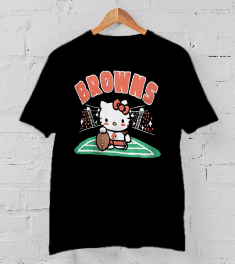 Hello Kitty Football Collaboration With Cleveland Browns T-Shirt