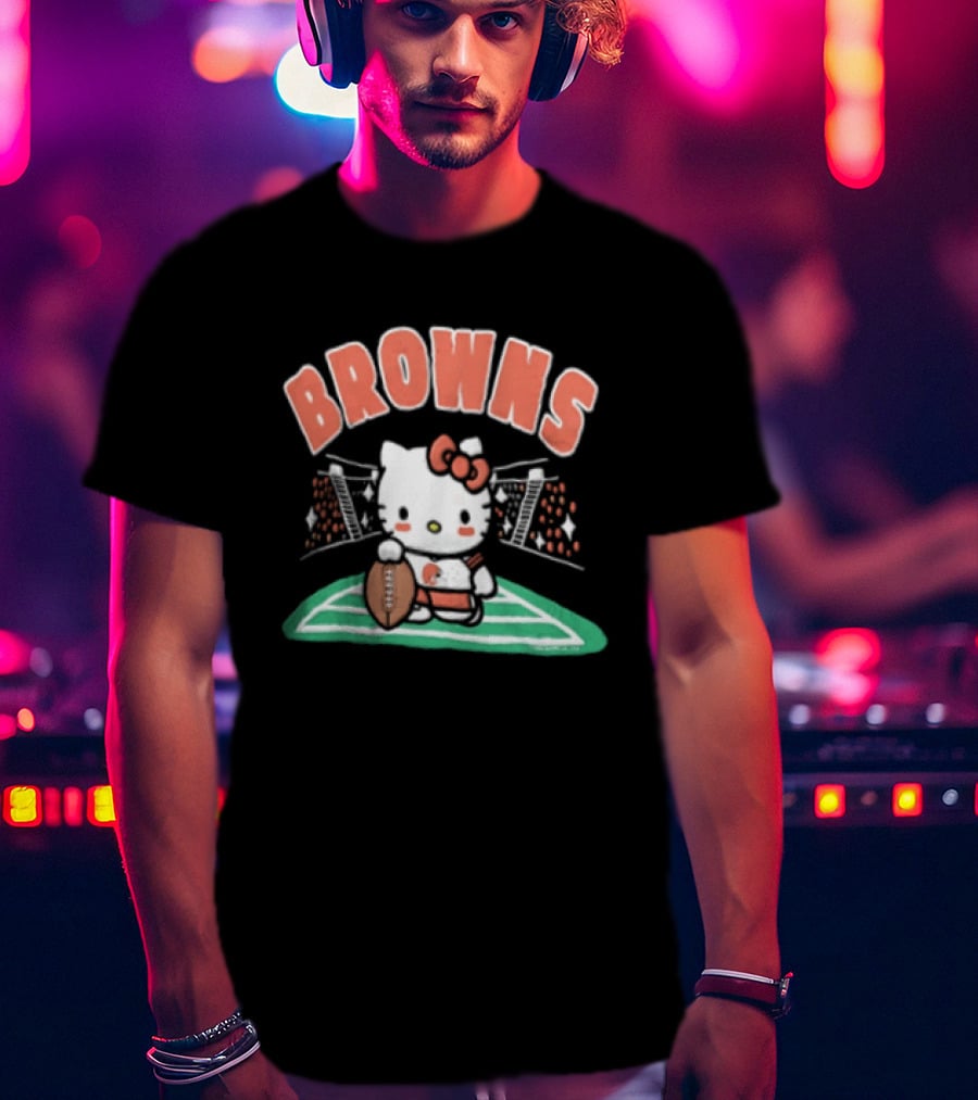 Hello Kitty Football Collaboration With Cleveland Browns T-Shirt