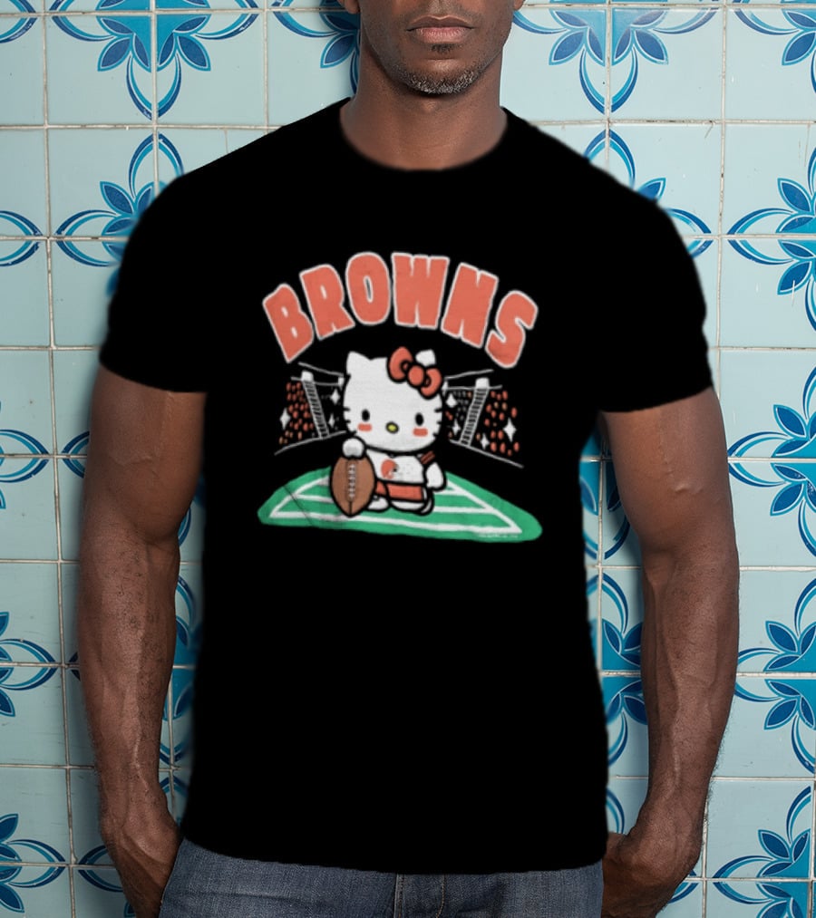Hello Kitty Football Collaboration With Cleveland Browns T-Shirt