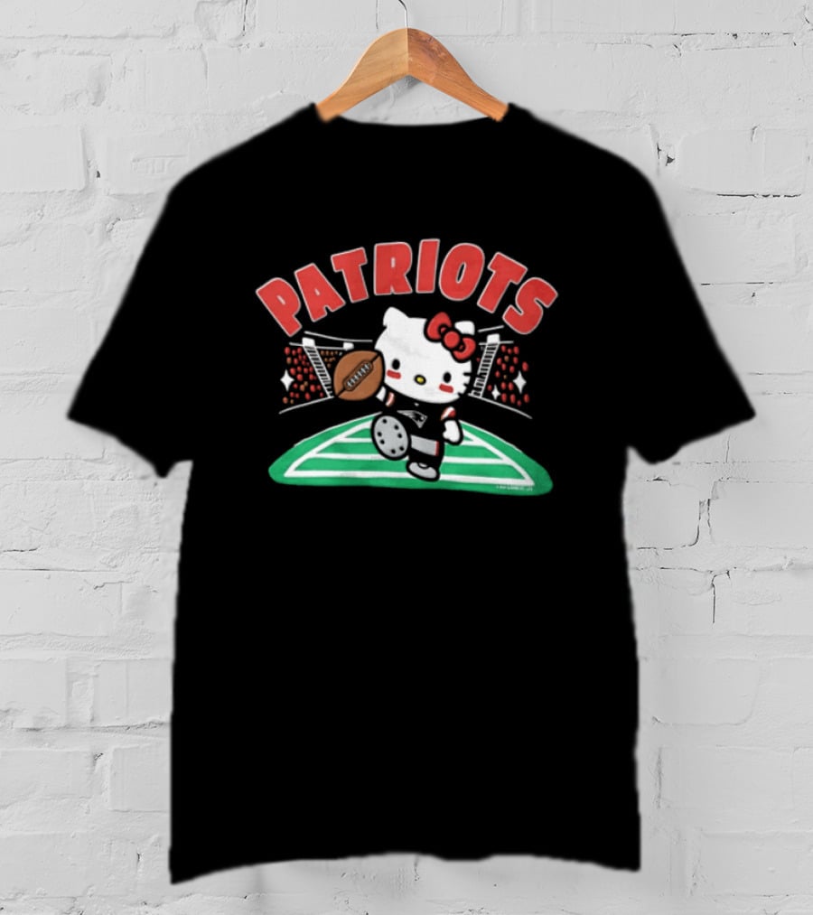 Hello Kitty Patriots Football Touchdown Collaboration T-Shirt