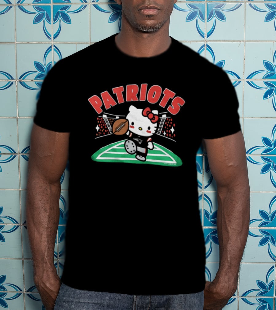 Hello Kitty Patriots Football Touchdown Collaboration T-Shirt