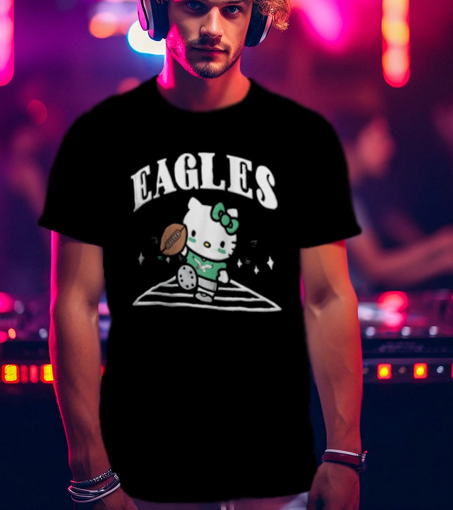 Hello Kitty Philadelphia Eagles Football Collaboration T-Shirt
