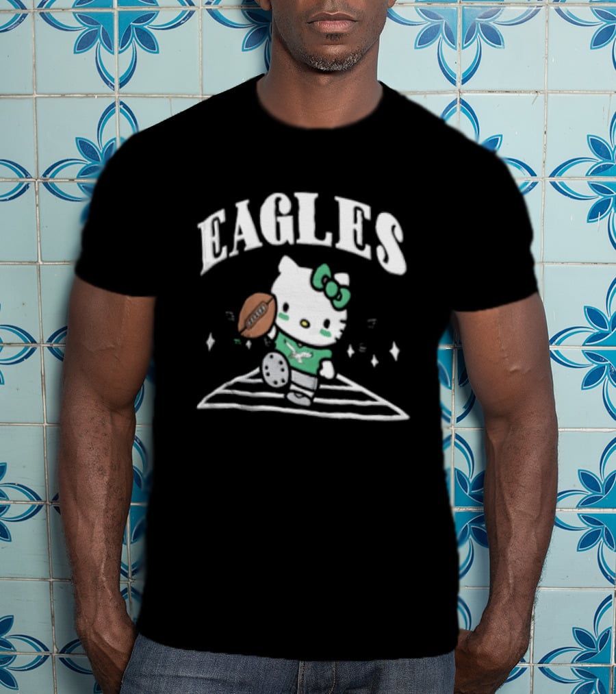 Hello Kitty Philadelphia Eagles Football Collaboration T-Shirt