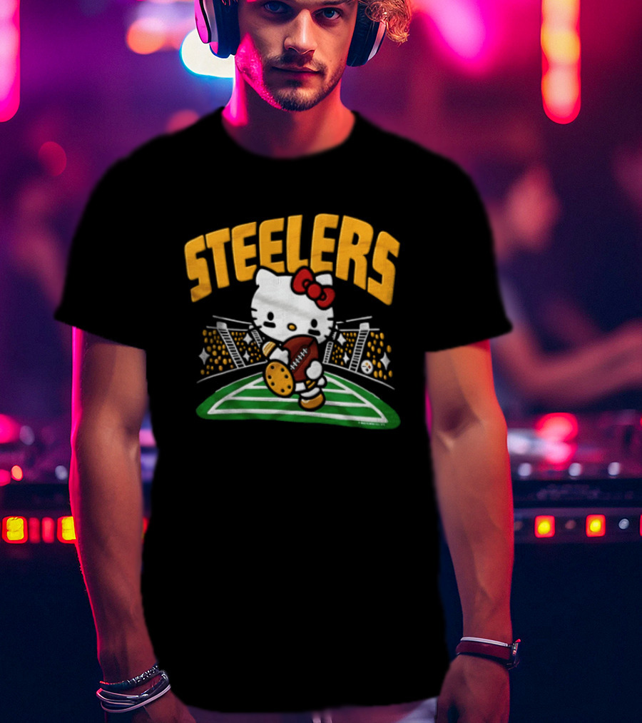 Hello Kitty Pittsburgh Steelers Football Collaboration T-Shirt