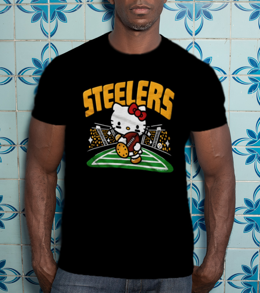 Hello Kitty Pittsburgh Steelers Football Collaboration T-Shirt