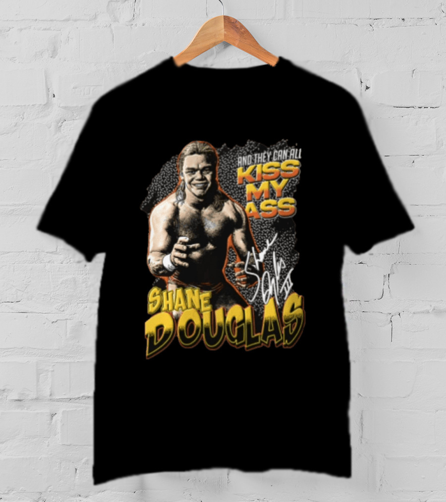 Shane Douglas Kiss My Ass Signature Iconic Franchise Wrestling T-Shirt