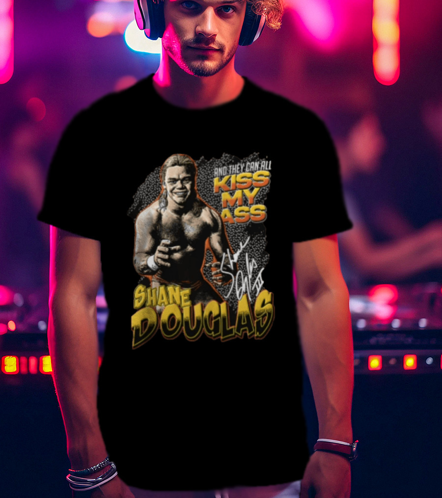 Shane Douglas Kiss My Ass Signature Iconic Franchise Wrestling T-Shirt