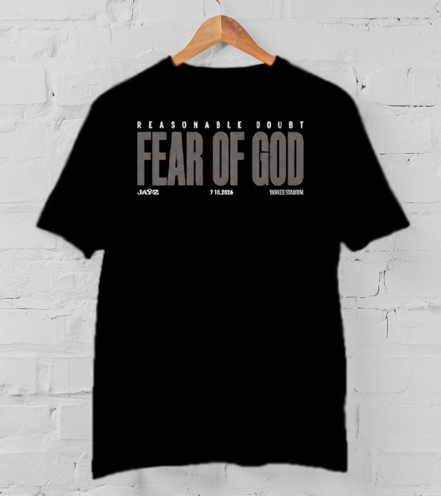 Jay Z Fear Of God Reasonable Doubt Yankee Stadium 10.27.23 T-Shirt