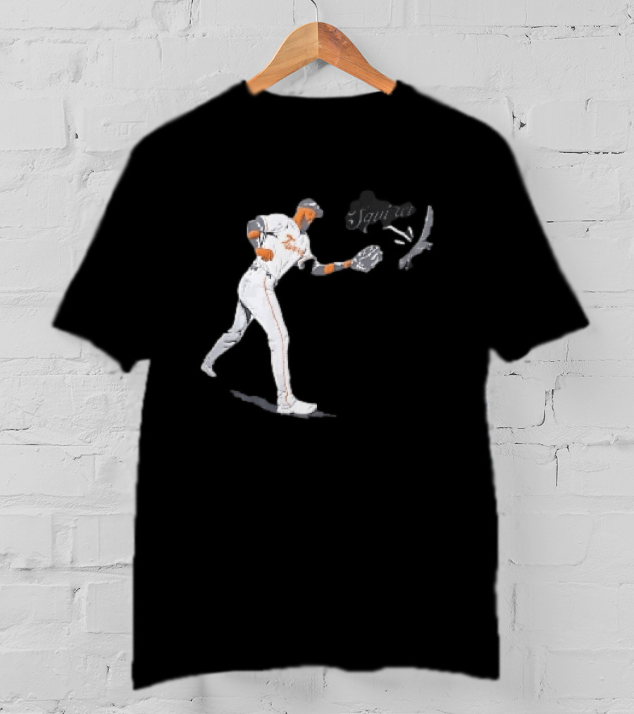 Squirrel Leody Taveras Texas Rangers MLB Catching Cartoon Baseball T-Shirt