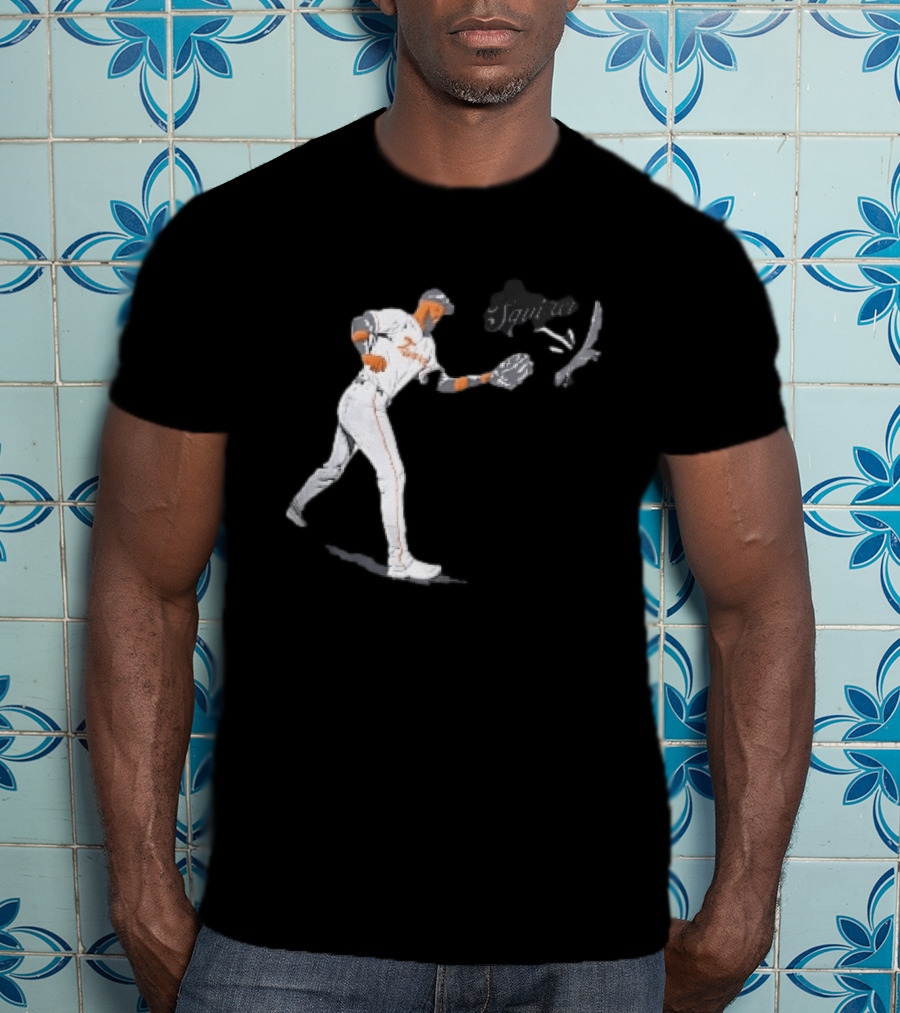 Squirrel Leody Taveras Texas Rangers MLB Catching Cartoon Baseball T-Shirt