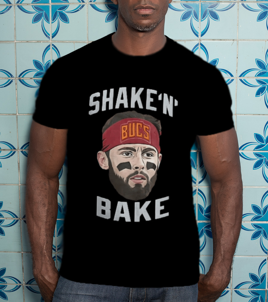 Tampa Bay Buccaneers Shake N Bake Bucs Eyeblack Red Headband Caricature T-Shirt