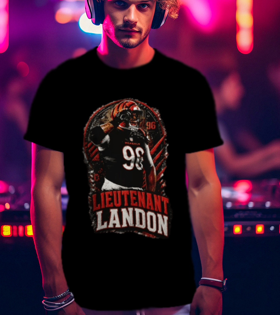 Lieutenant Landon 96 Cincinnati Bengals Football Salute T-Shirt