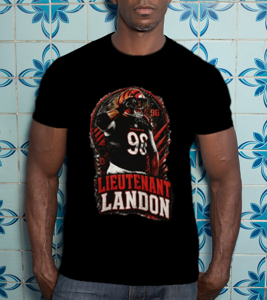 Lieutenant Landon 96 Cincinnati Bengals Football Salute T-Shirt