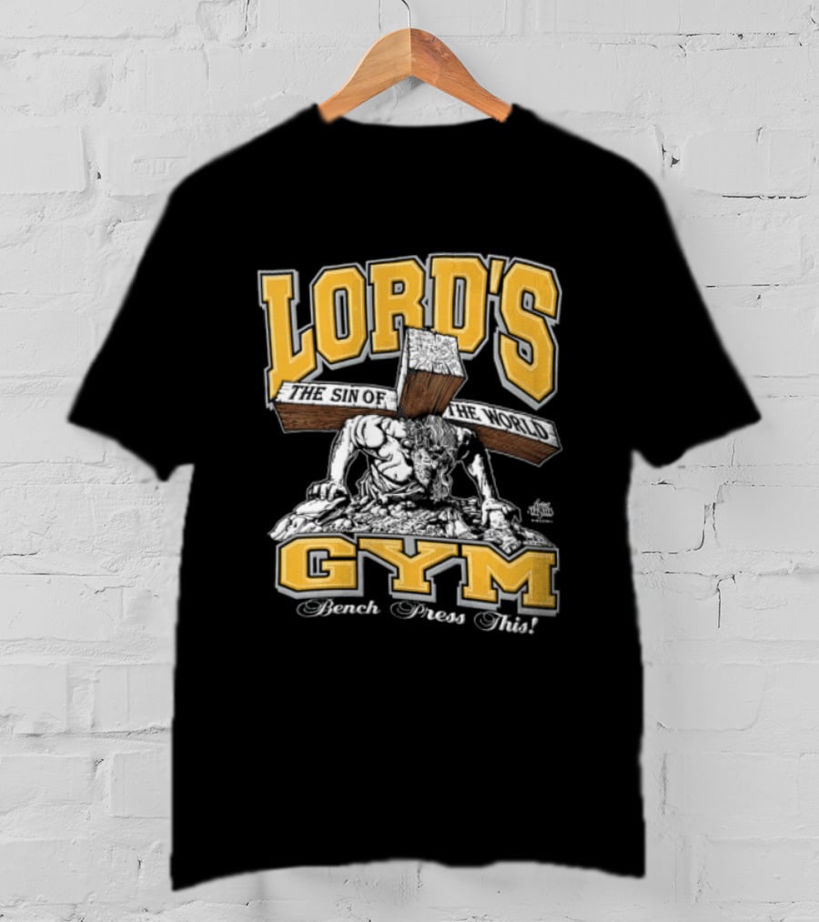 Lords Gym Bench Press This Jesus Christ Heavy Wooden Cross T-Shirt