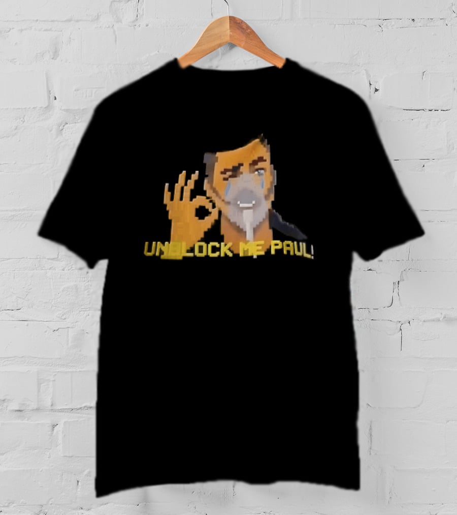 Unblock Me Paul Pixel Art Crying Man OK Hand Gesture T-Shirt