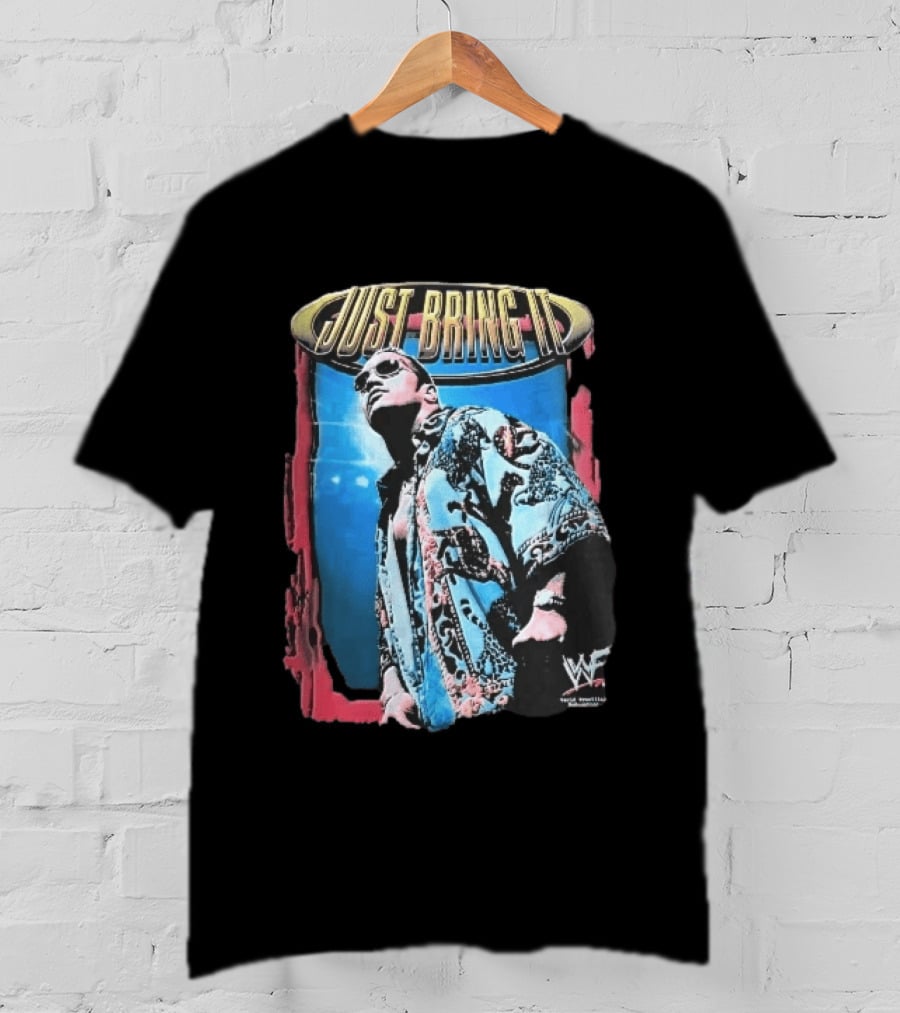World Wrestling Federation Just Bring It Dwayne The Rock Johnson Sunglasses T-Shirt
