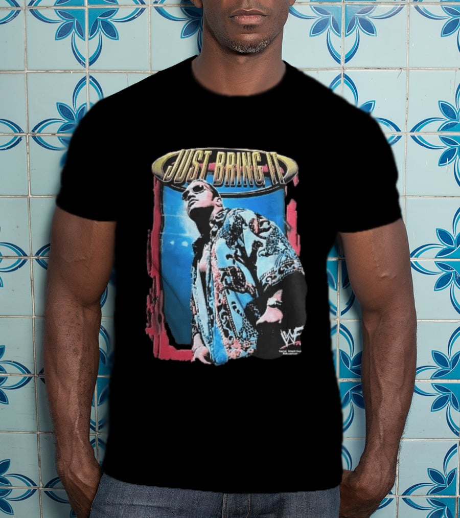 World Wrestling Federation Just Bring It Dwayne The Rock Johnson Sunglasses T-Shirt