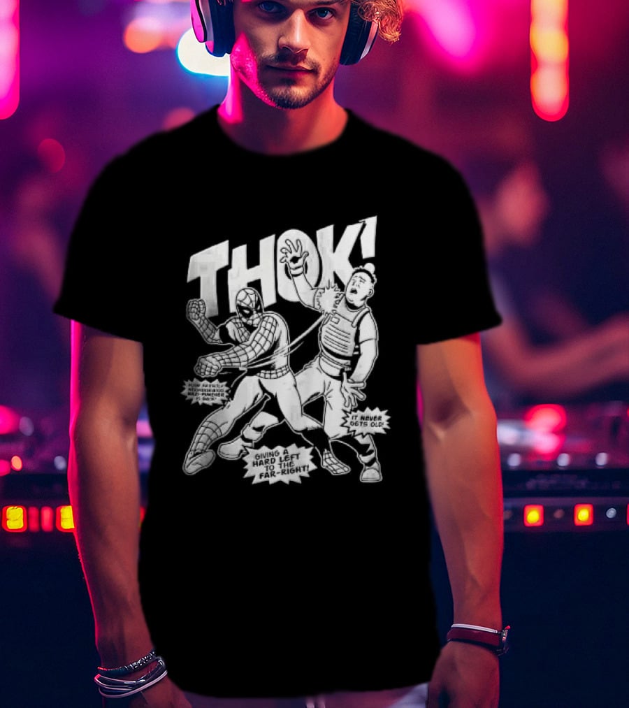 Spider Man Thok Nazi Puncher Far Right Comic Line T-Shirt