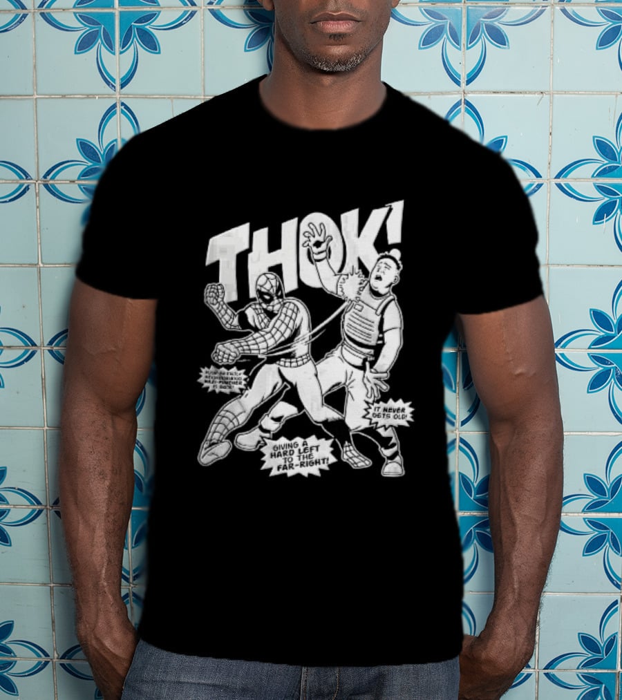 Spider Man Thok Nazi Puncher Far Right Comic Line T-Shirt