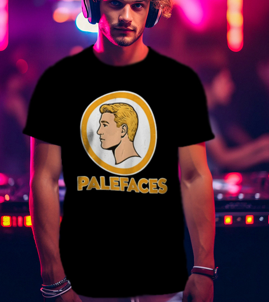 Palefaces Distressed Blonde Male Profile Circular T-Shirt