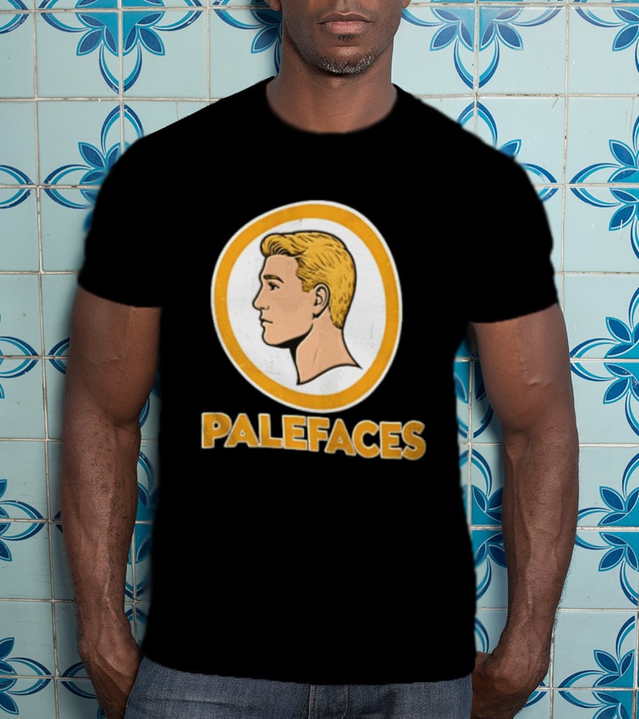Palefaces Distressed Blonde Male Profile Circular T-Shirt