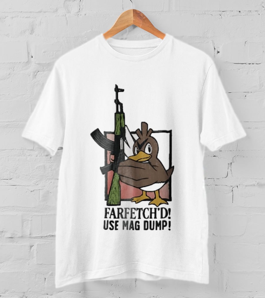 Farfetch'd Use Mag Dump Pok Mon Holding AK47 Rifle T-Shirt