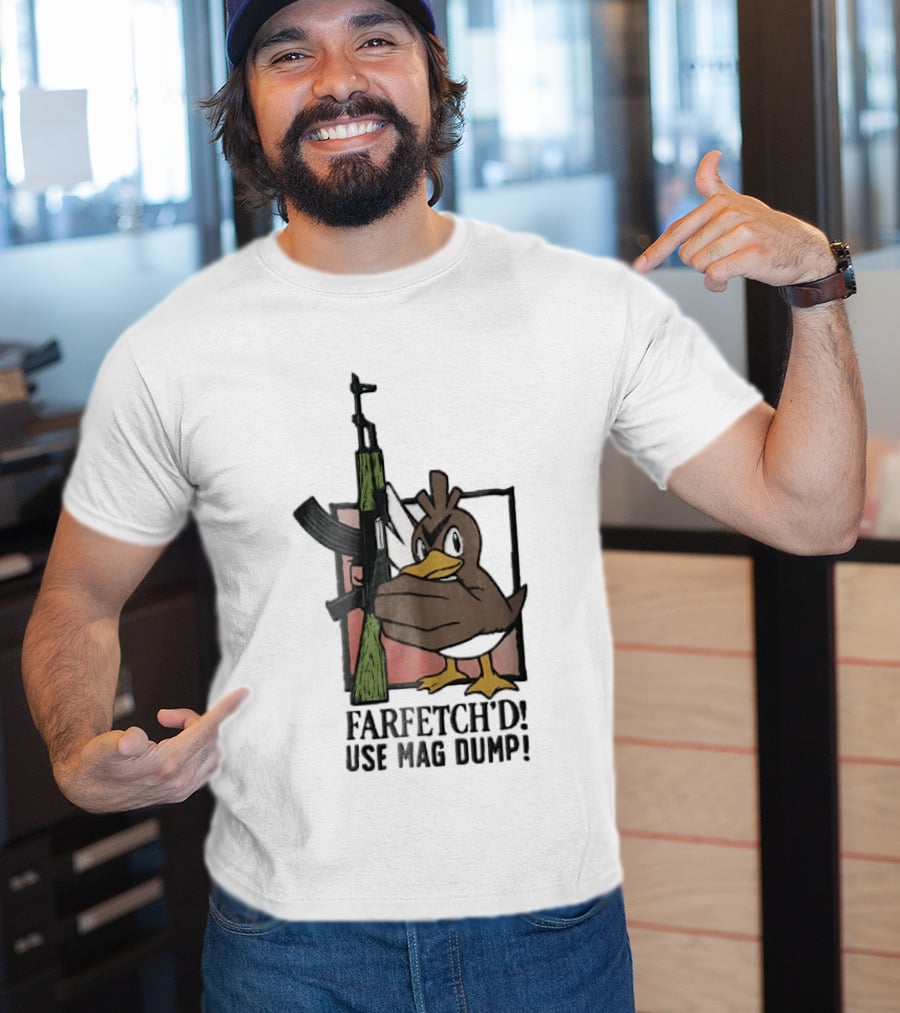 Farfetch'd Use Mag Dump Pok Mon Holding AK47 Rifle T-Shirt