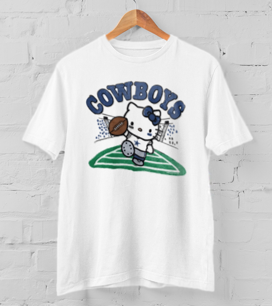 Hello Kitty Cowboys Football Collab With Dallas Touchdown T-Shirt