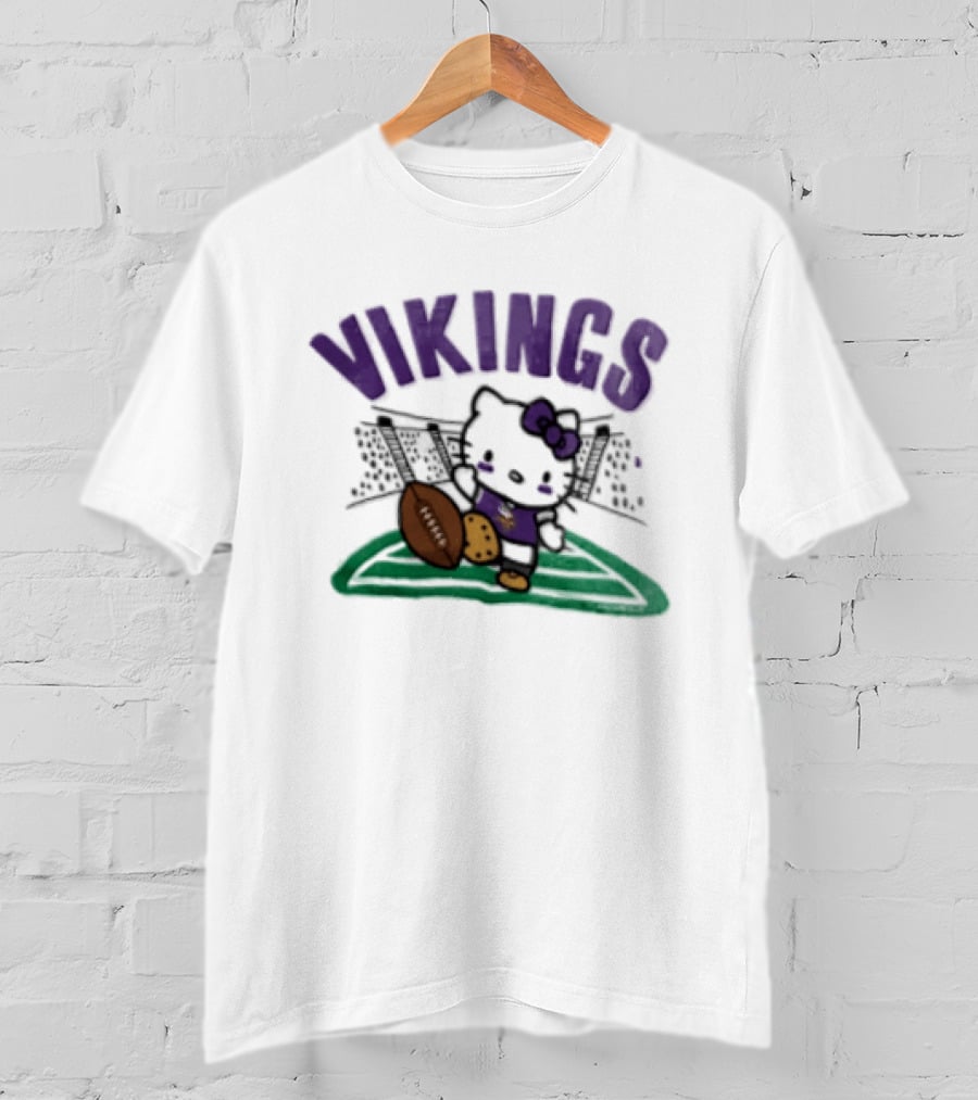 Hello Kitty Vikings Football Collaboration Kickoff T-Shirt