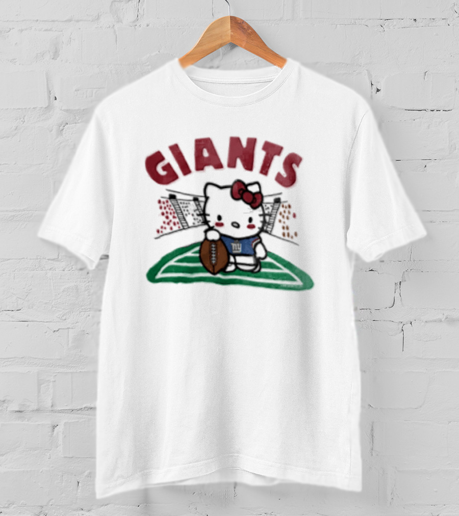 Hello Kitty New York Giants Collaboration Football Themed Holder T-Shirt