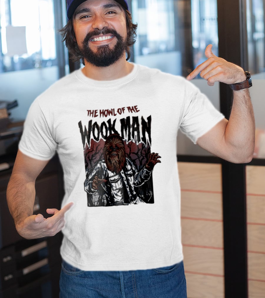 The Howl Of The Wook Man Chewbacca Werewolf Spooky Forest Horror Flannel Jacket T-Shirt