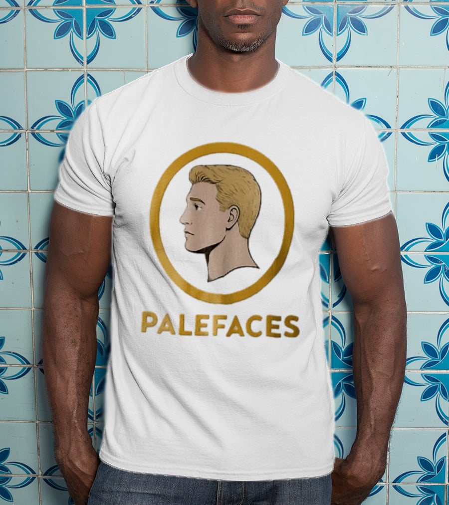 Palefaces Blonde Profile Circular Frame Line T-Shirt