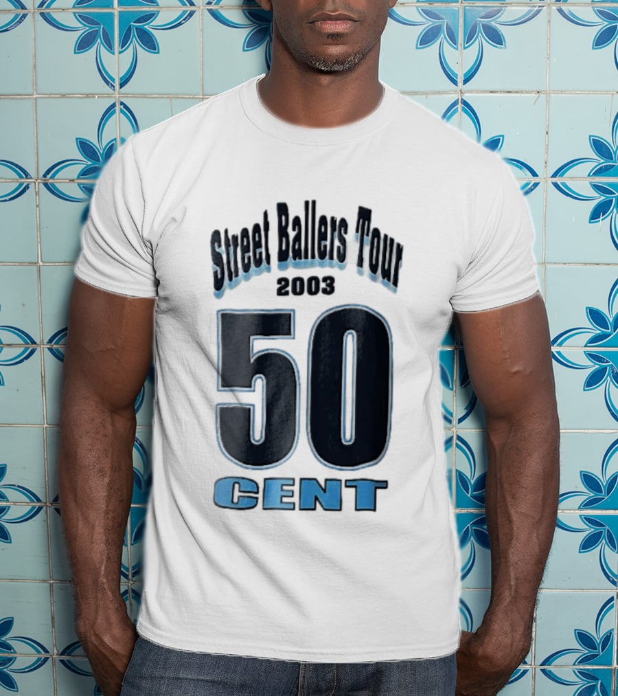 Street Ballers Tour 2003 50 Cent Jersey Number Blue T-Shirt