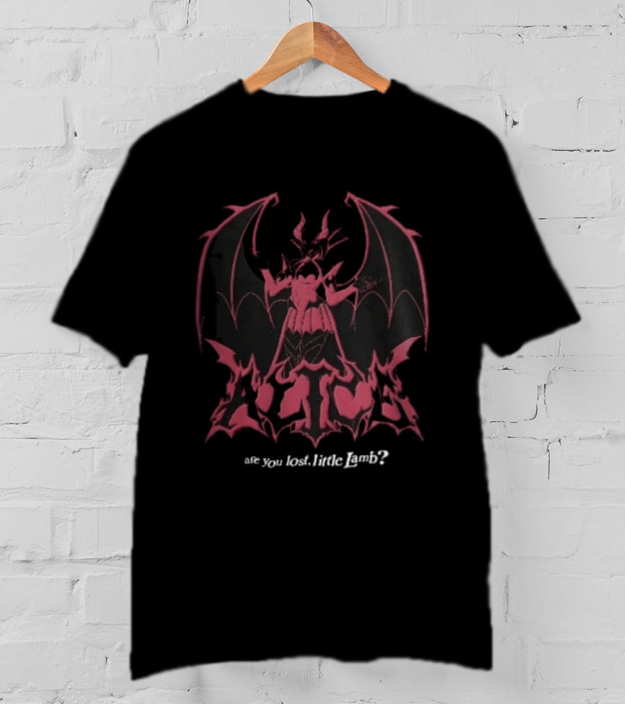 Alice Are You Lost Little Lamb Demon Bat Wings T-Shirt