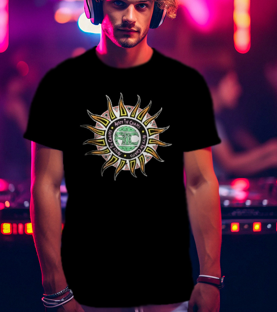 Alice In Chains Sun Icon With Band Name T-Shirt
