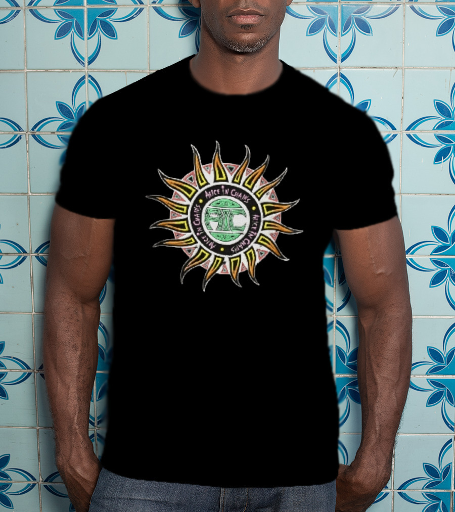 Alice In Chains Sun Icon With Band Name T-Shirt