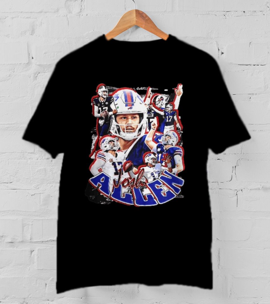 Buffalo Bills Josh Allen Action Collage Football Player T-Shirt