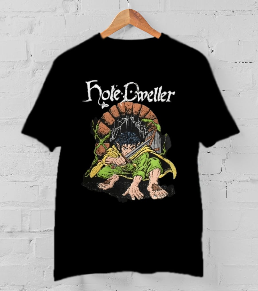 Hole Dweller Fantasy Creature Crouching With Sword T-Shirt
