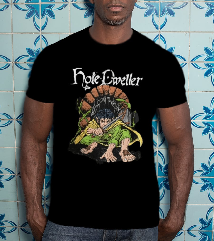 Hole Dweller Fantasy Creature Crouching With Sword T-Shirt