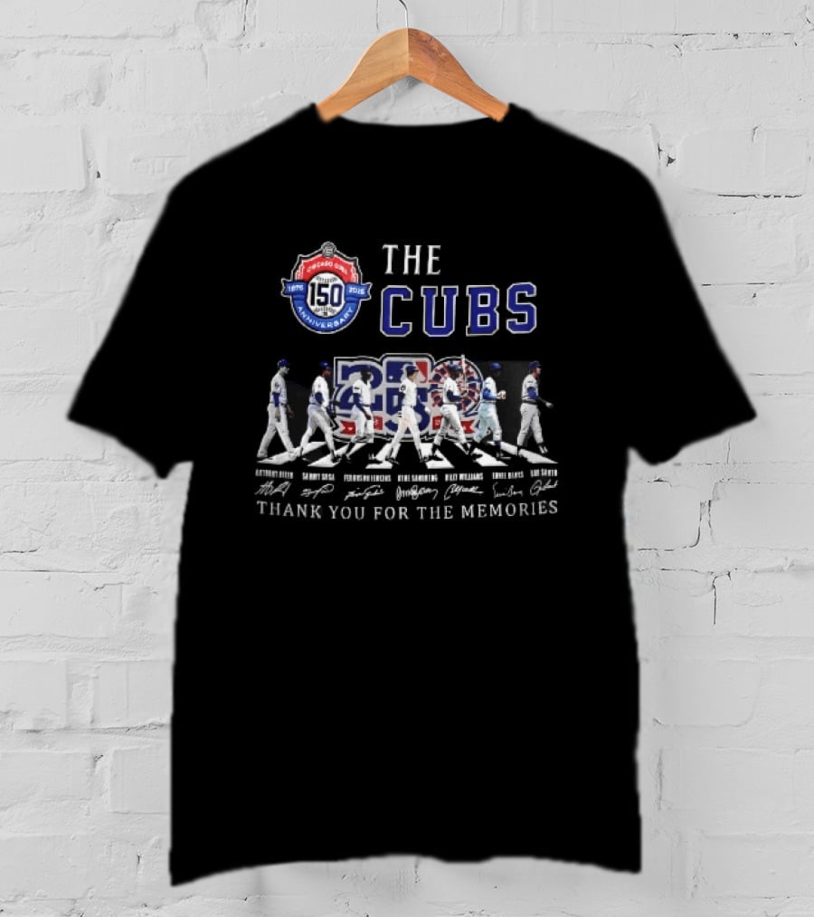 Chicago Cubs 1876 2026 150th Anniversary Legendary Players Thank You For The Memories T-Shirt