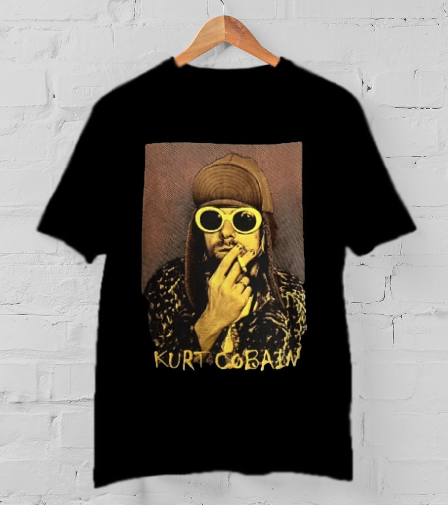 Kurt Cobain Sunglasses Cigarette T-Shirt