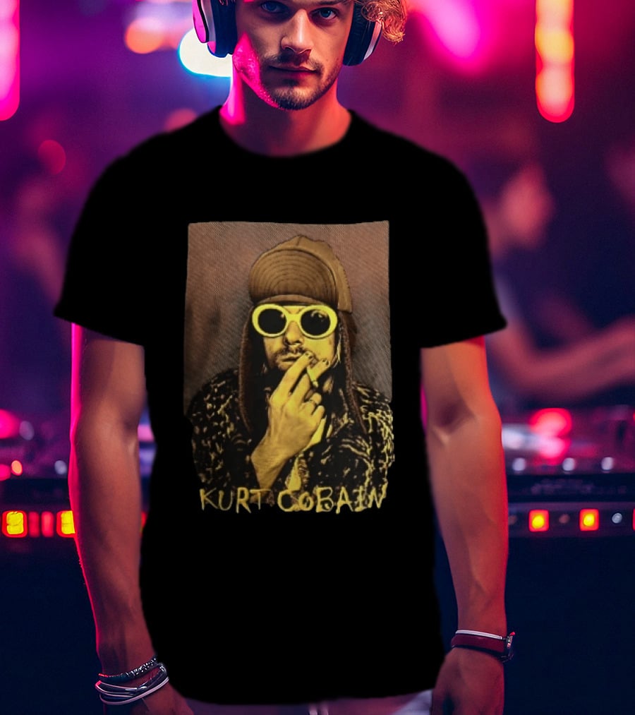 Kurt Cobain Sunglasses Cigarette T-Shirt